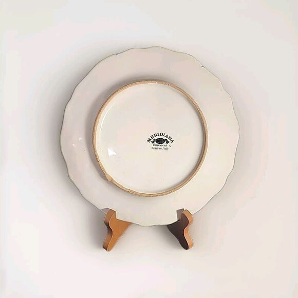 Meridiana Ceramiche 8" salad plate Made in Italy, multi scrolls Oranges Citrus - Picture 4 of 4